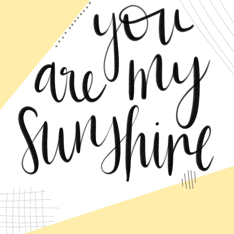 Yellow Wall Art Saying You Are My Sunshine, Yellow Nursery Decor Print