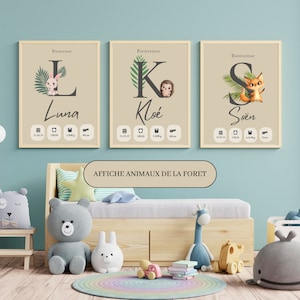 Lámina habitación infantil, Lámina nacimiento, Regalo bebé personalizable, Regalo nacimiento original, Regalo cumpleaños