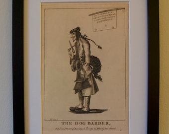 The Dog Barber - Impresión artística enmarcada - Colección de macarrones