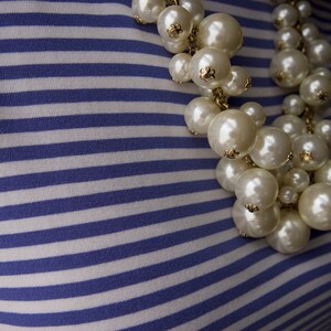 Vintage Imitation Pearls Cluster Statement Bib Necklace 画像 7