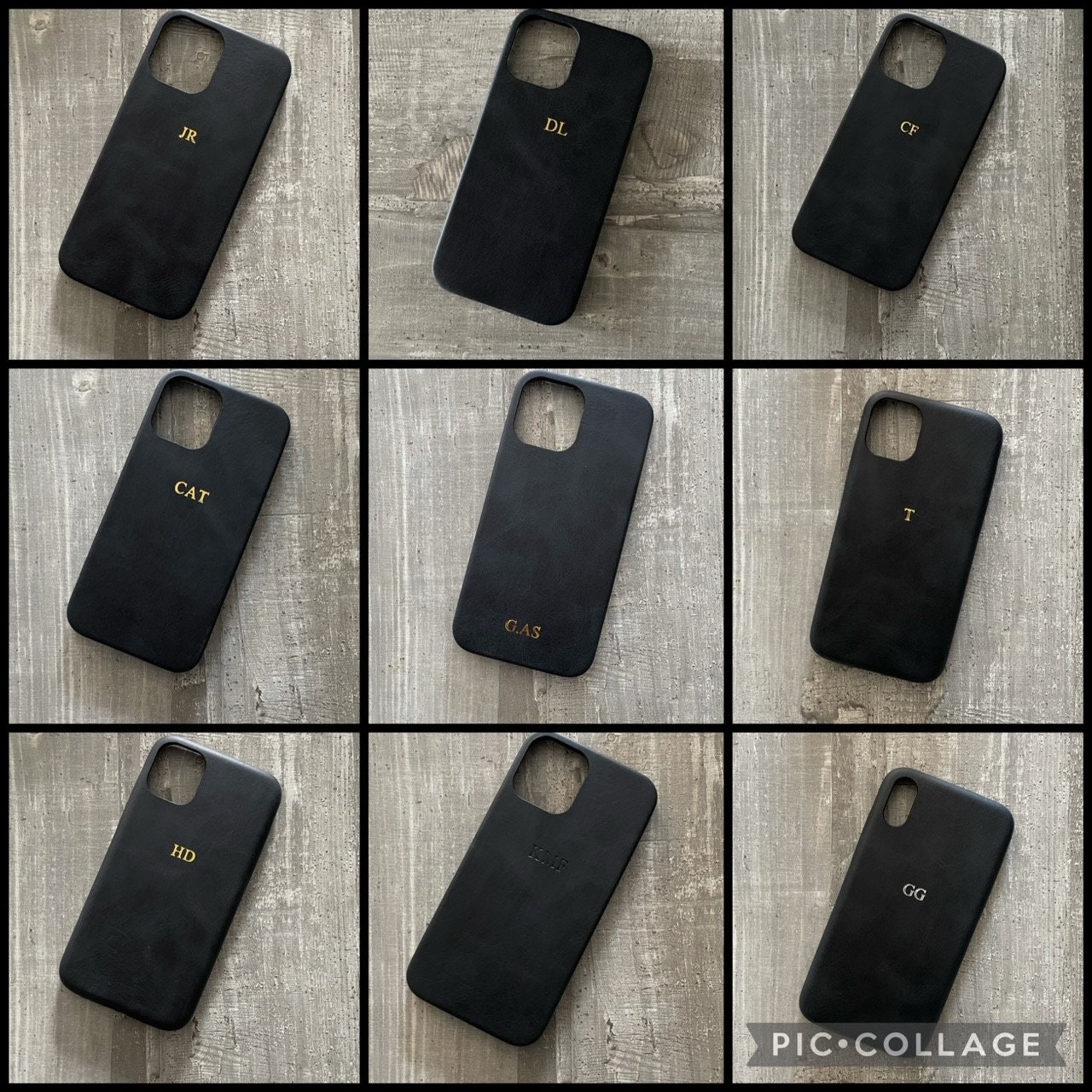 Personalised PU Solid Black Leather Iphone Case Vegan 12 Pro | Etsy UK