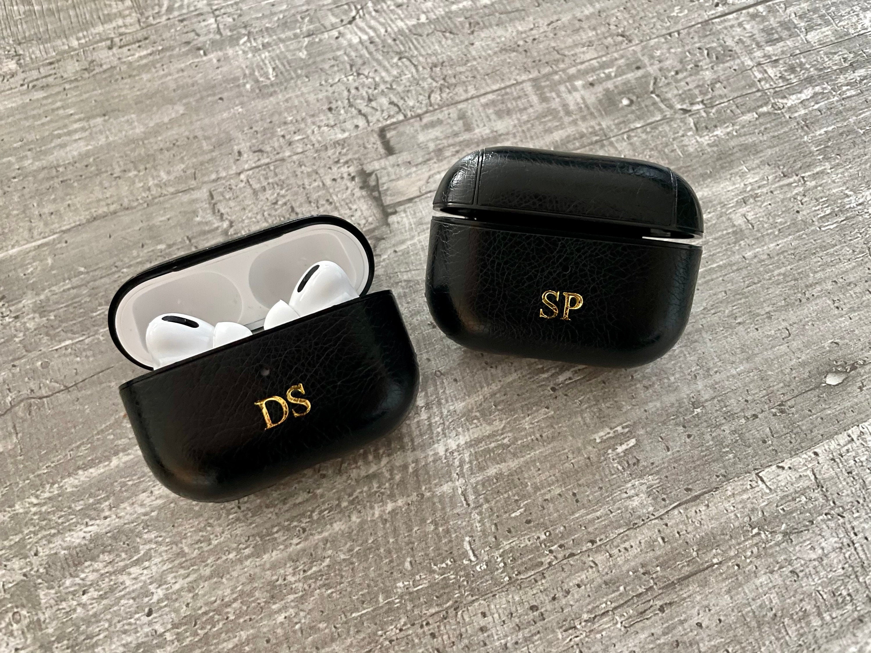 Black PU Leather Case for Apple Airpods 