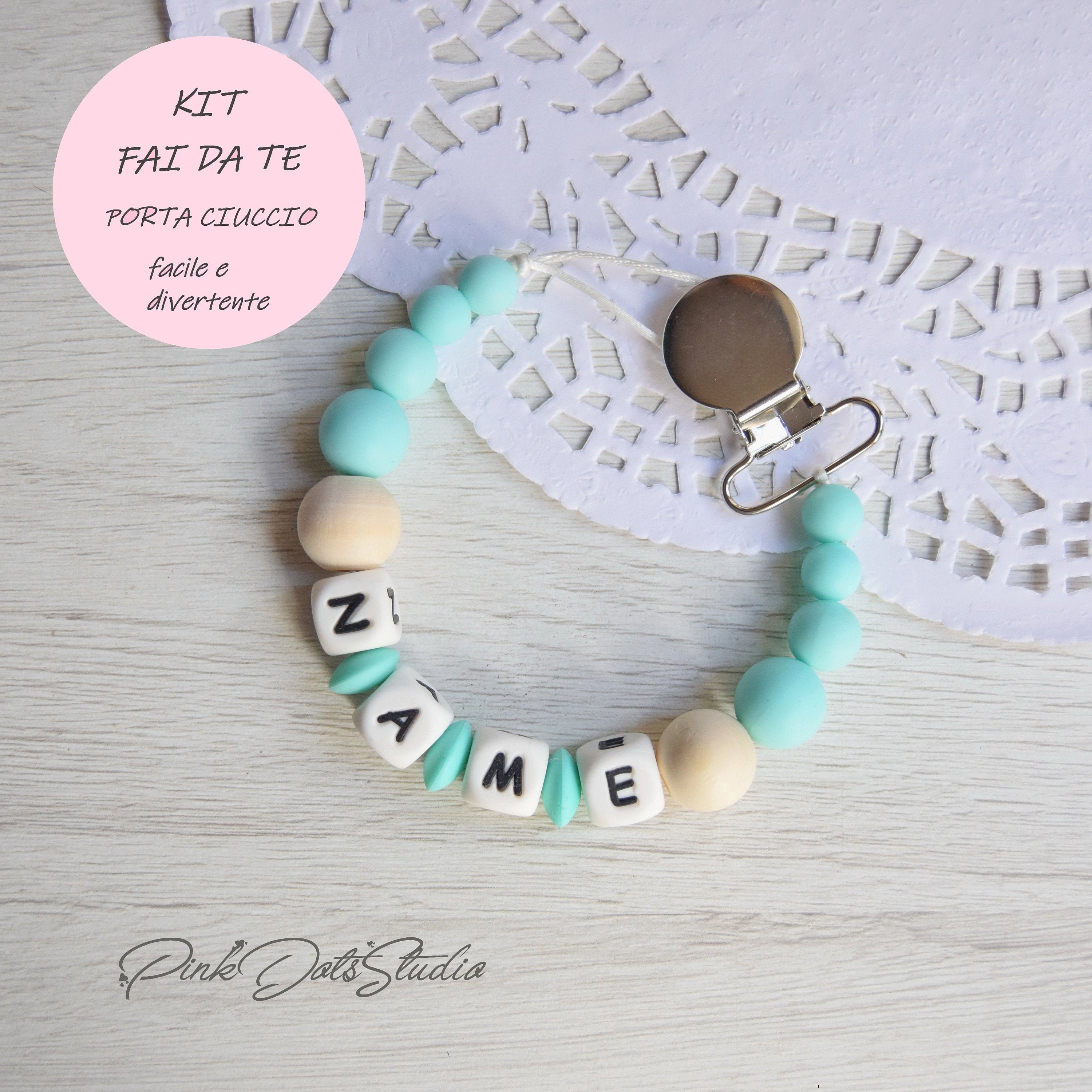 Pacifier Holder DIY Kit/silicone Pearl Pacifier Holder/diy Pacifier Clip/pacifier Chain Kit/baby