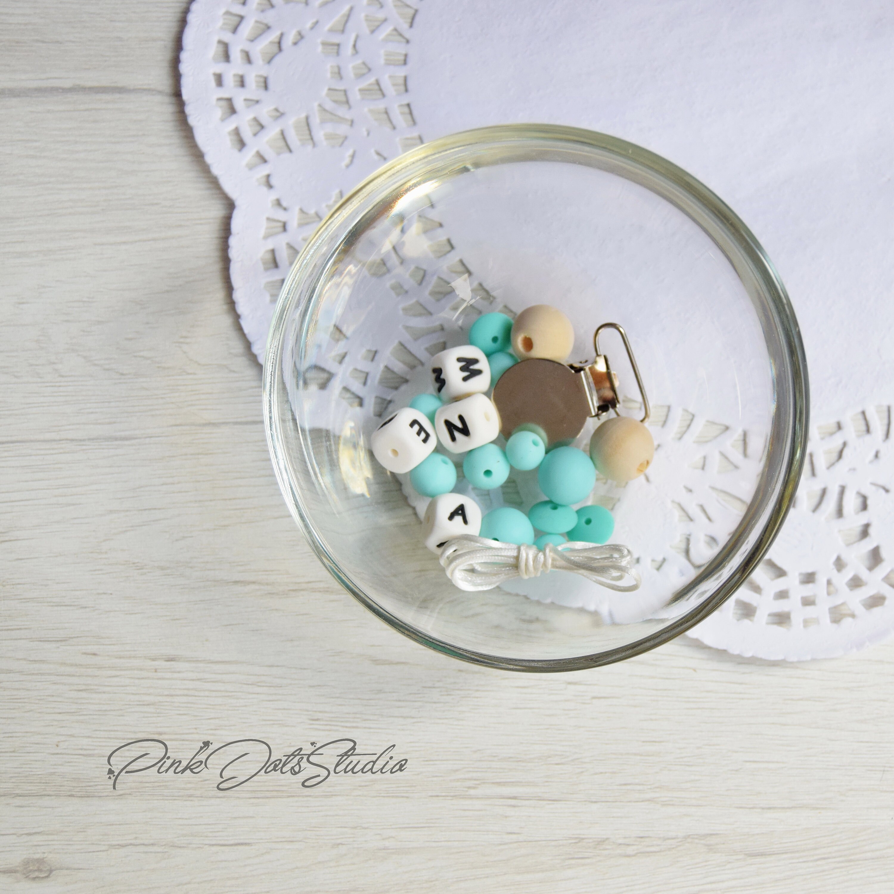 Pacifier Holder DIY Kit/silicone Pearl Pacifier Holder/diy Pacifier Clip/pacifier Chain Kit/baby