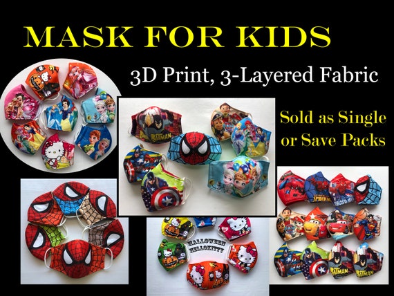 Kids Face Mask, Age 4-8 | Disney Character Face Masks, Mask for Kids, Mask for Boys, Mask for Girls