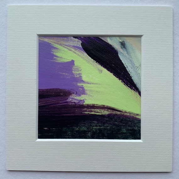 Original Abstract Painting by Artist Sara Hood, 'Uphill Battle' Series, 5 of 7, Mounted Ready to Frame.