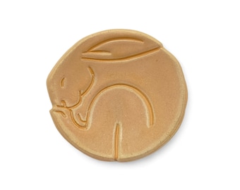 Ceramic Stoneware Buttercream Glazed Rabbit Dish - Symbol of Hope