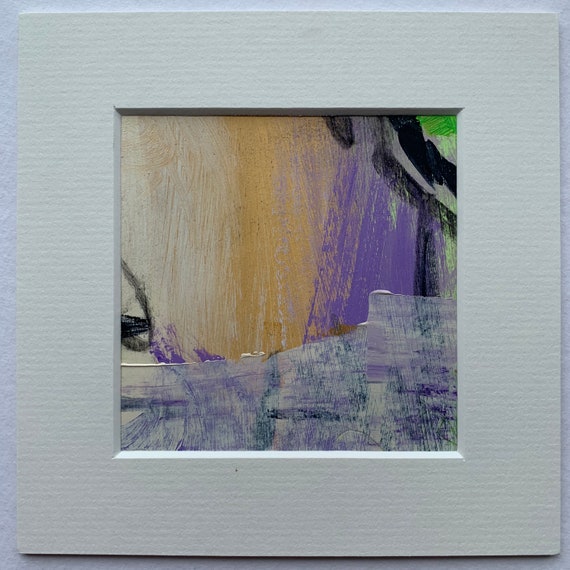 Original Abstract Painting by Artist Sara Hood, 'Uphill Battle' Series, 3 of 7, Mounted Ready to Frame.