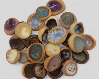 Handmade Glazed Ceramic Grounding Stones