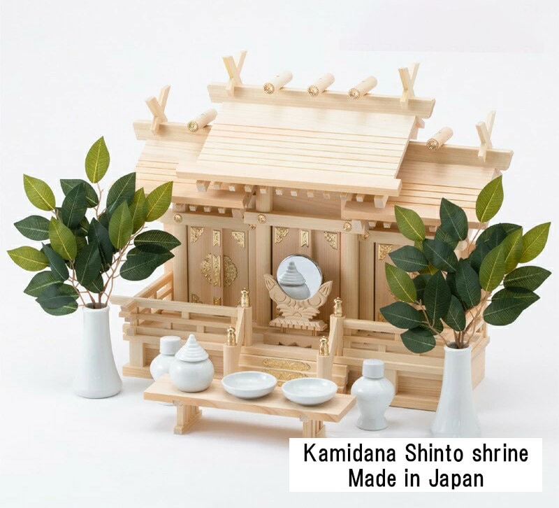 Traditional Kamidana Shinto Shrine Set Three Different Roofs