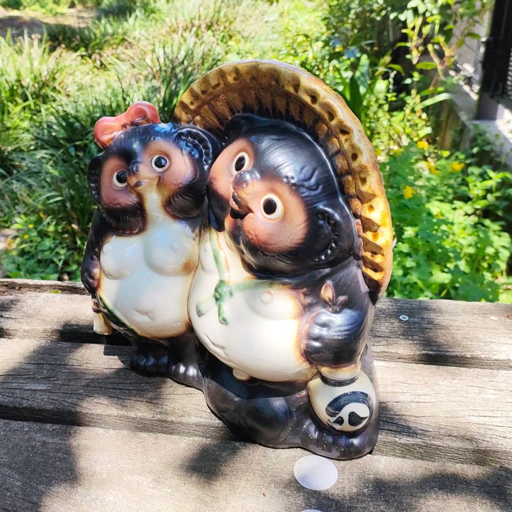 縁起物 信楽焼たぬき 夫婦たぬき - Etsy