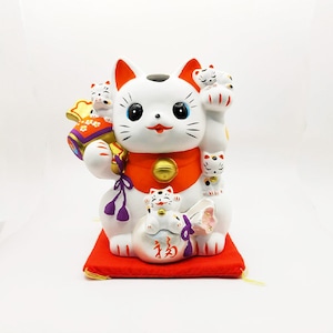 Seto ware Manekineko beckoning cat lucky cat full of cats