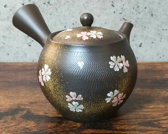 Tokoname ware Sakura cherry blossom Kyusu teapot