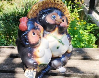縁起物 信楽焼たぬき 夫婦たぬき - Etsy Hong Kong
