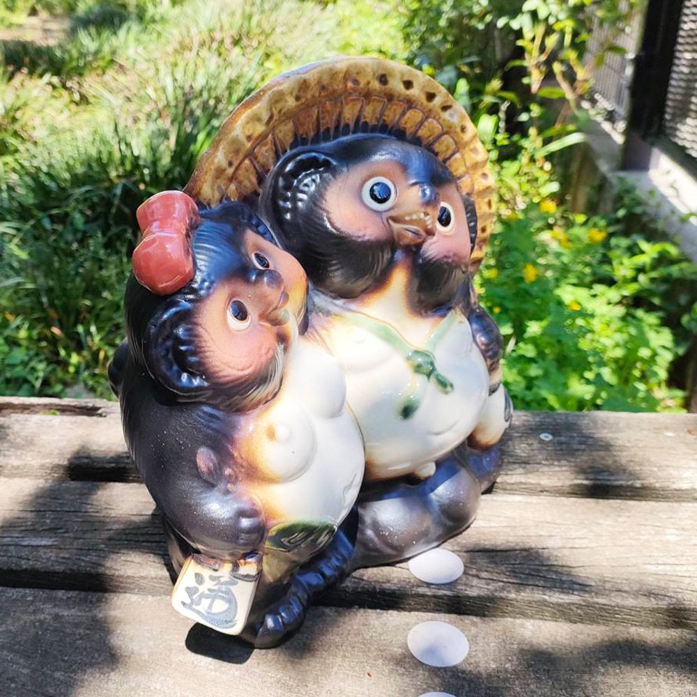 縁起物 信楽焼たぬき 夫婦たぬき - Etsy