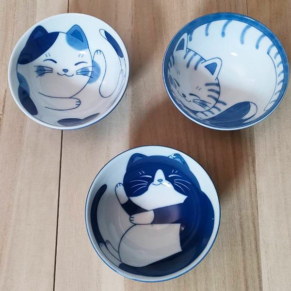 Mino ware Japanese Kitty cat rice bowl Made in Japan