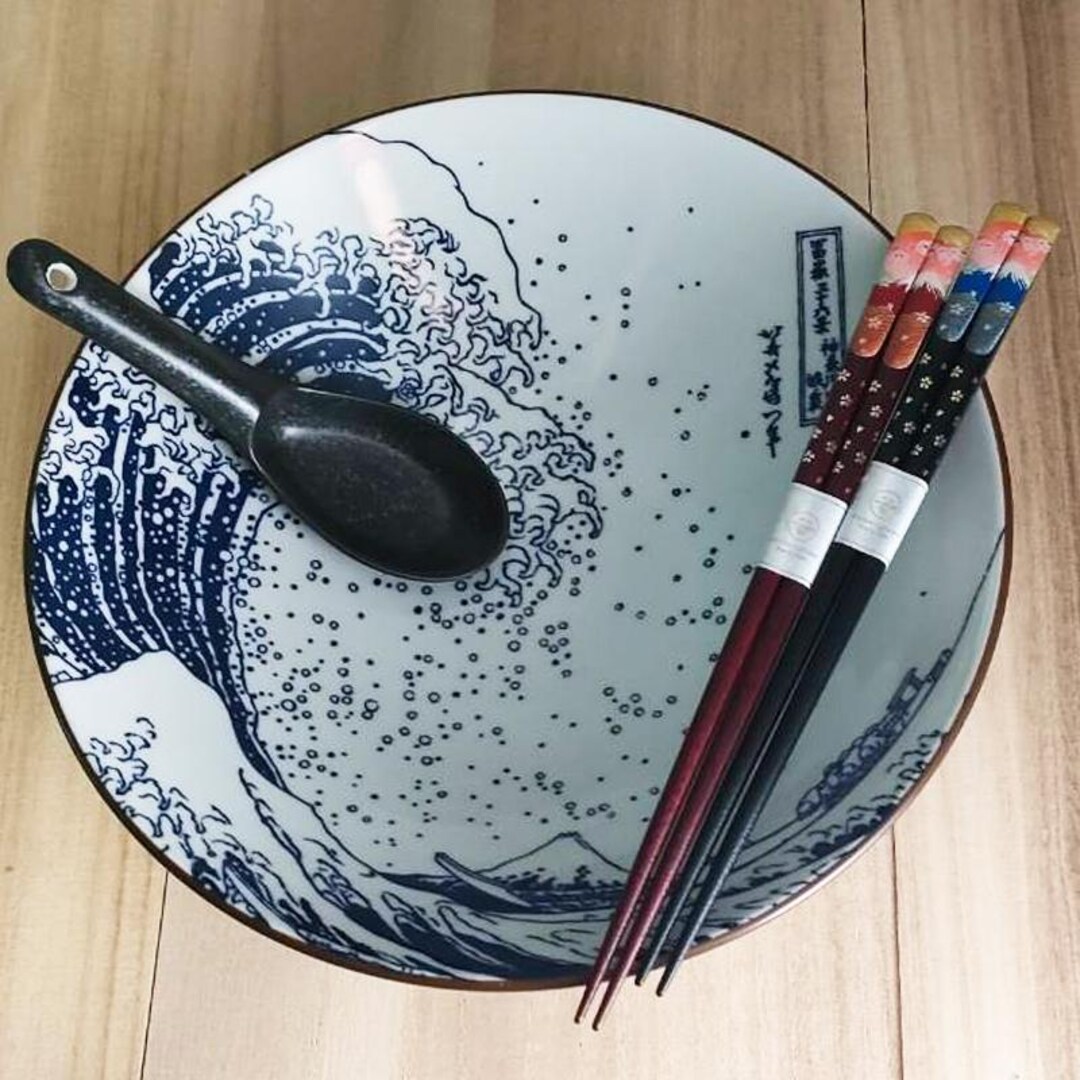 Katsushika Hokusai Under the Wave off Kanagawa Ramen Bowl, Mt. Fuji ...