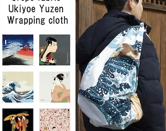 Tessuto crepe tradizionale Panno avvolgente Ukiyo-e Yuzen Furoshiki