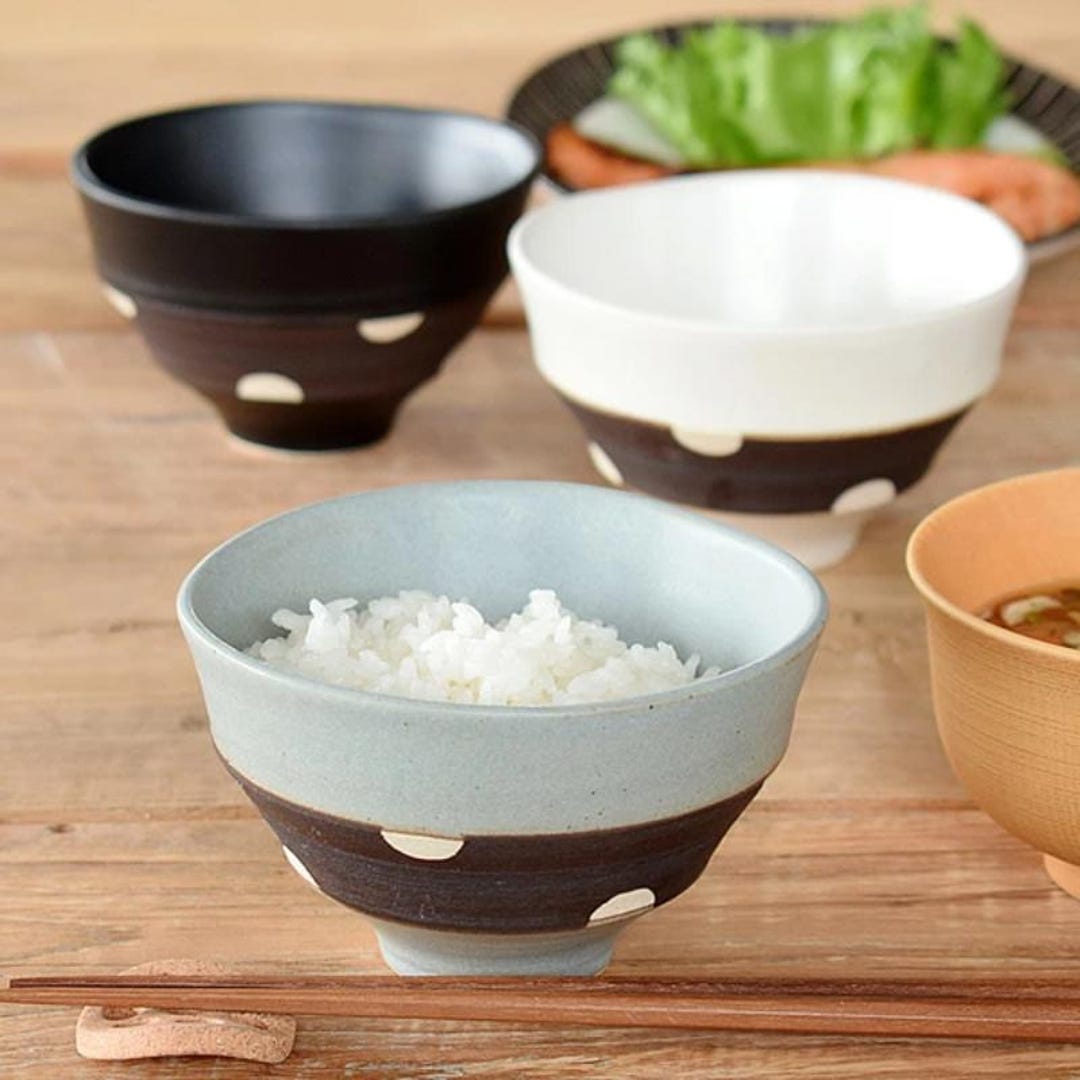 美濃焼 ご飯茶碗 水玉模様 日本製 - Etsy 日本