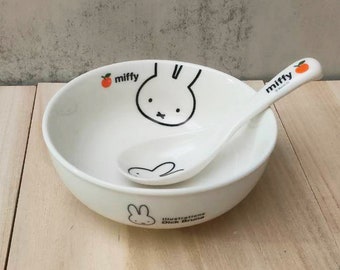 Miffy Ramen Bowl Japanese Spoon Set Made in Japan