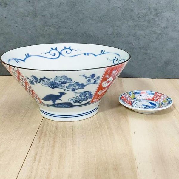 Cuenco para ramen Mino Ware, juego de platos pequeños, dinosaurio, fabricado en Japón
