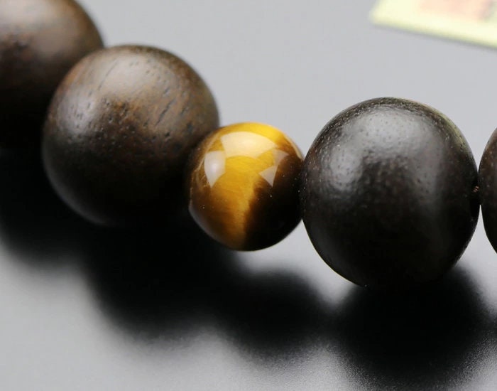 浄土真宗 数珠 数珠 縞模様の黒檀と虎目石 京都製 - Etsy