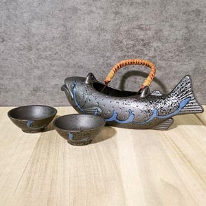 Vintage Blue Sake Bottle - Etsy
