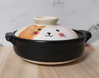 Banko ware Japanese traditional earthenware pot clay pot Kawaii Kitty made in Japan