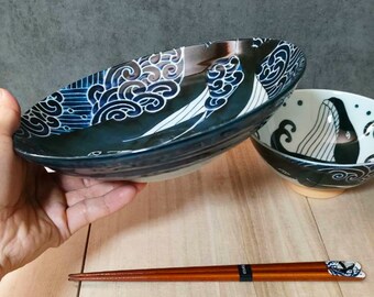 美濃焼 日本の伝統皿 丼 箸 セット クジラ 日本製 - Etsy Israel
