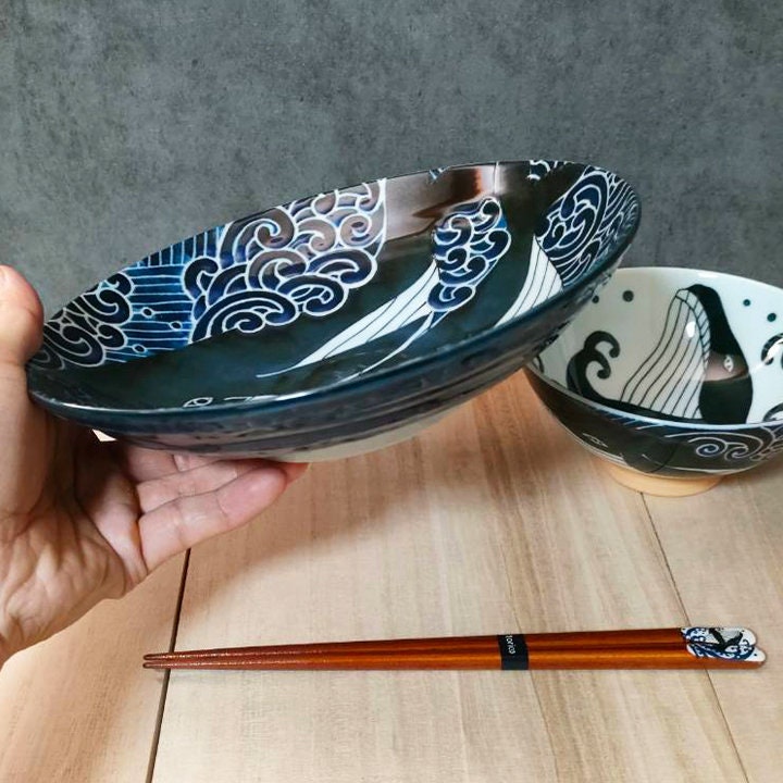 MINO 丼 4点セット 美濃焼 磁器 美濃焼 日本の伝統皿 丼 箸 セット クジラ 日本製 - Etsy Israel