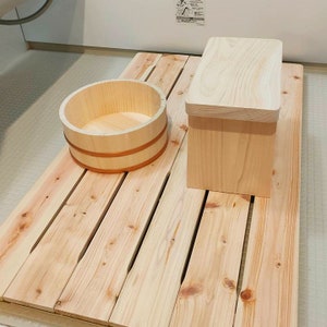 Hinoki Cypress Wood Japanese Style Bath Set made in japan