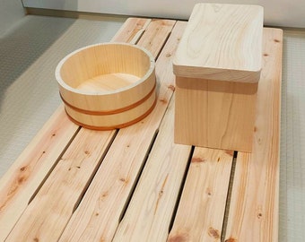 Hinoki Cypress Wood Japanese Style Bath Set made in japan