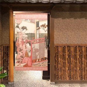 Noren tapestry Utamaro Kitagawa Late Summer at Takanawa Made in Japan