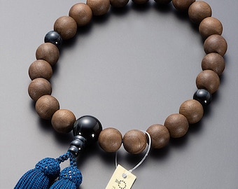 Rosary Mala Juzu Prayer beads Walnut blue tiger eye stone Made in kyoto
