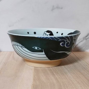 Mino Ware Whale Ramen Bowl Made in Japan