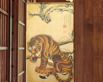 Noren Japanese Tapestry Ito Jakuchu tiger