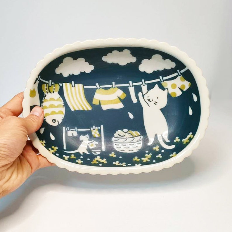 Mino Ware Kitty Cat Plate - Thumbnail 3