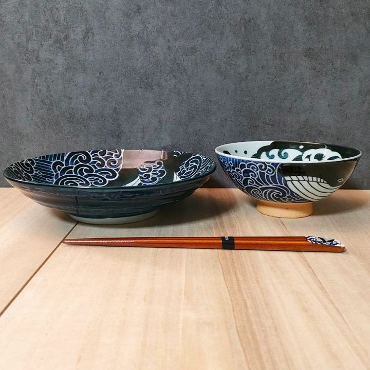 美濃焼 日本の伝統皿 丼 箸 セット クジラ 日本製 - Etsy Israel