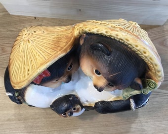 Traditional Shigaraki Ware Tanuki Raccoon Dog Family - Etsy