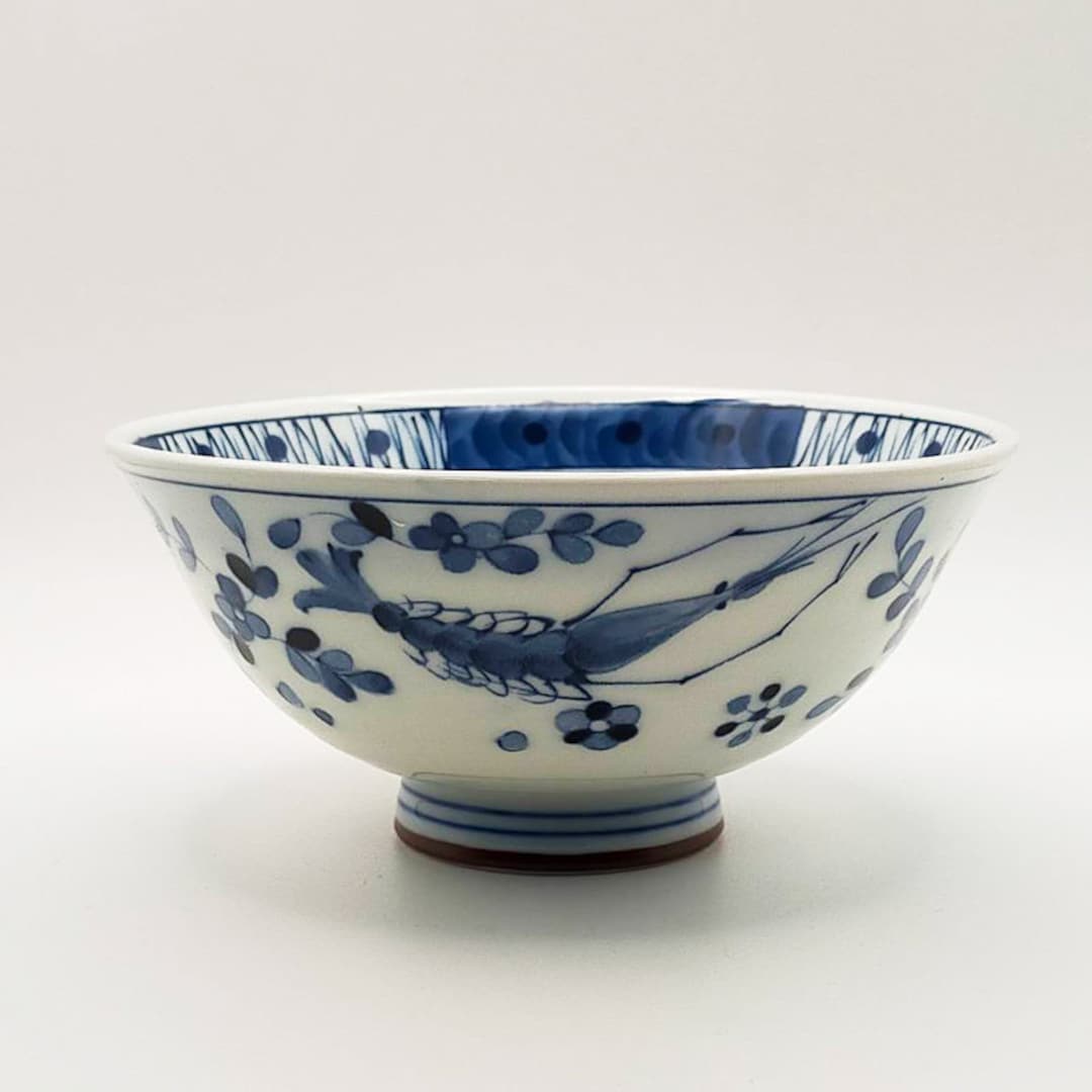 Traditional Japanese Rice Bowl Shrimp Design Made in Japan - Etsy