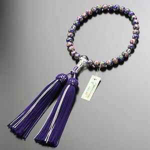 Buddhist Rosary Mala Juzu Prayer beads blue Cloisonne Crystal made in kyoto