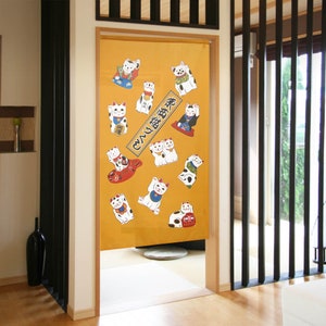 Noren tapestry Various Manekineko Lucky Cat Made in Japan