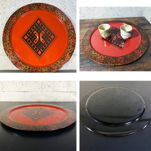 Vintage traditional craft Tsugaru lacquer tray