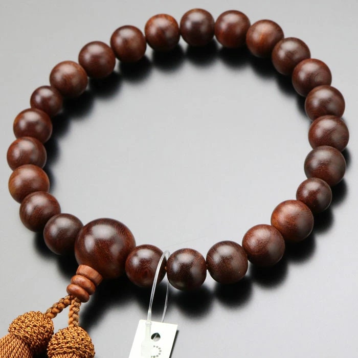 Black Kaki Wood Japanese Juzu Bracelet Prayer Beads Asian Rosary Cool Zen Handmade in Kyoto Special Gift for Men & Women