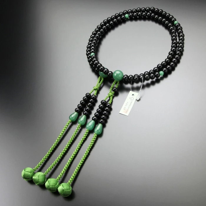 Shingon Buddhism Rosary Mala Juzu Prayer beads Glossy ebony made in kyoto