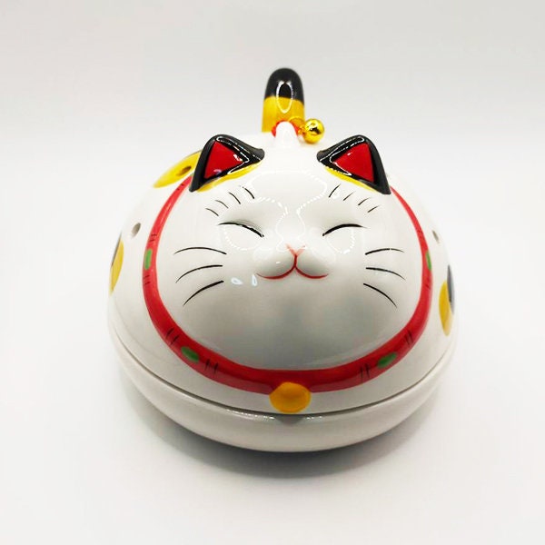 Mosquito coil holder flat happy cat design