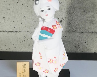 Vintage traditional craft Japanese doll made in Kyoto