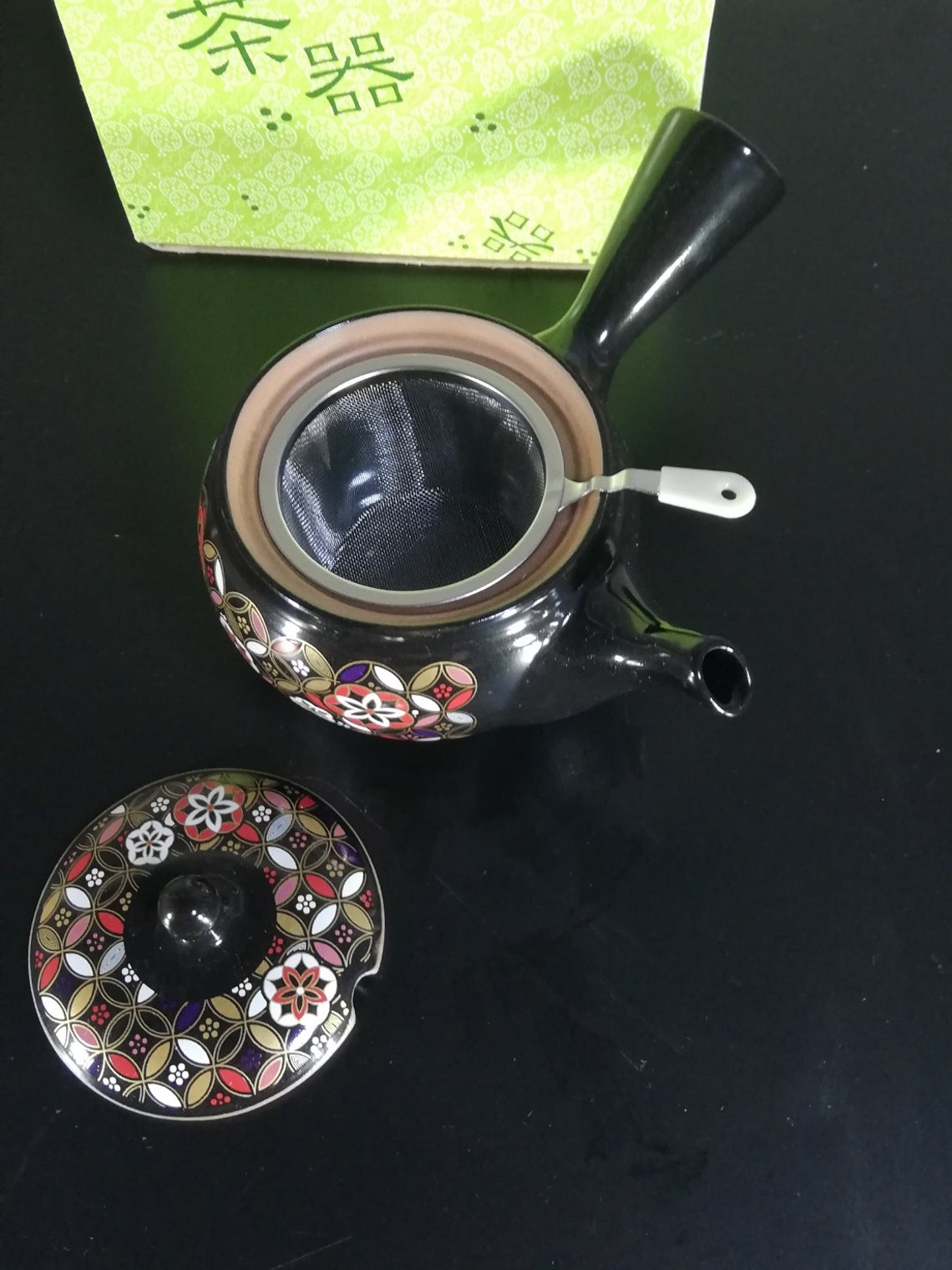Vintage Kyusu Teapot Black Color Etsy
