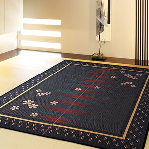 Tatami rug mat SAKURA design triple weaving made in Japan