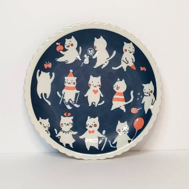 Mino Ware Kitty Cat Plate - Thumbnail 2